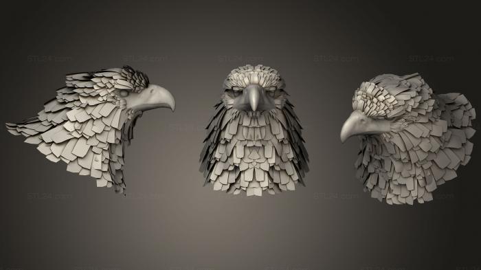 Bird figurines (Eagle Bust, STKB_0164) 3D models for cnc